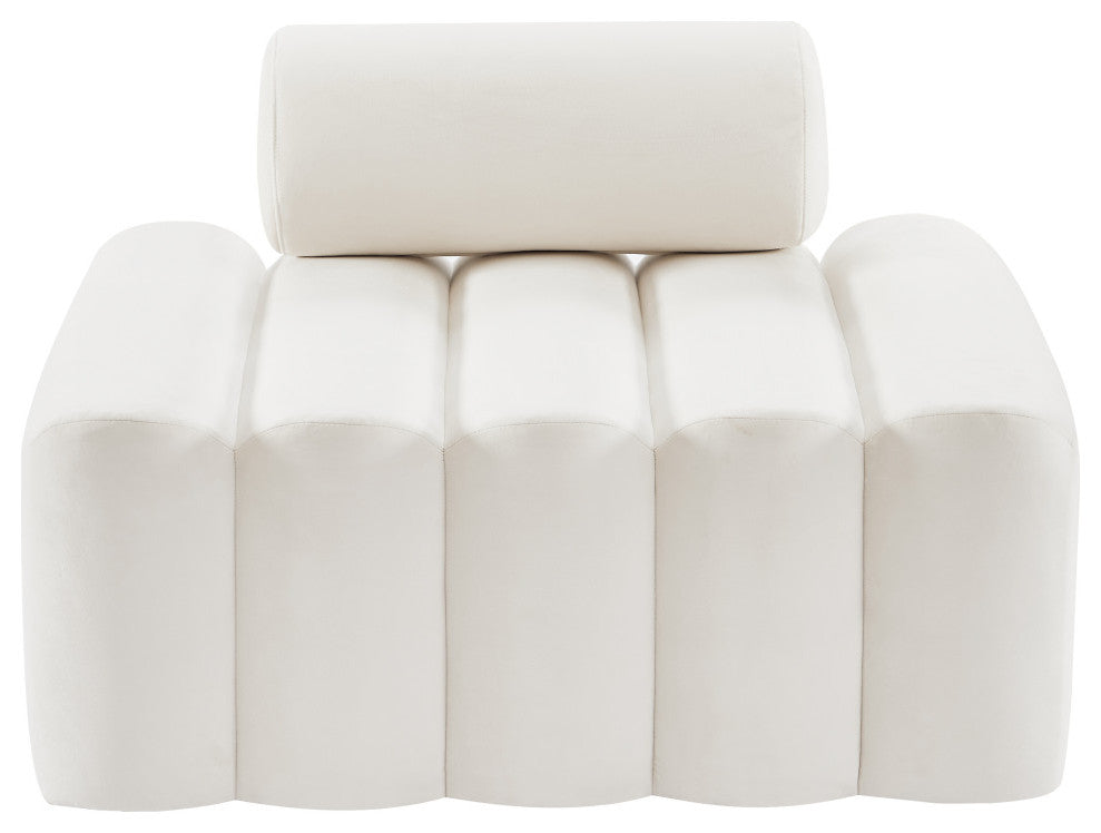 Melody Velvet Upholstered Chair, Cream, Chair