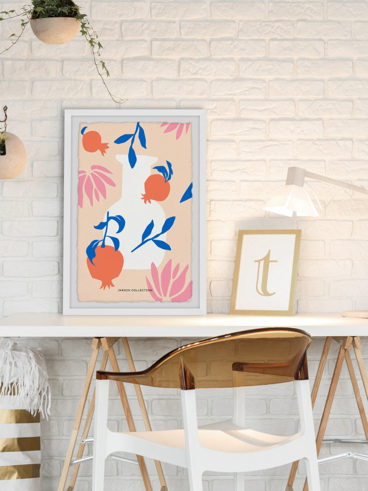 "White Vase Collection" Framed Painting Print, 12x18