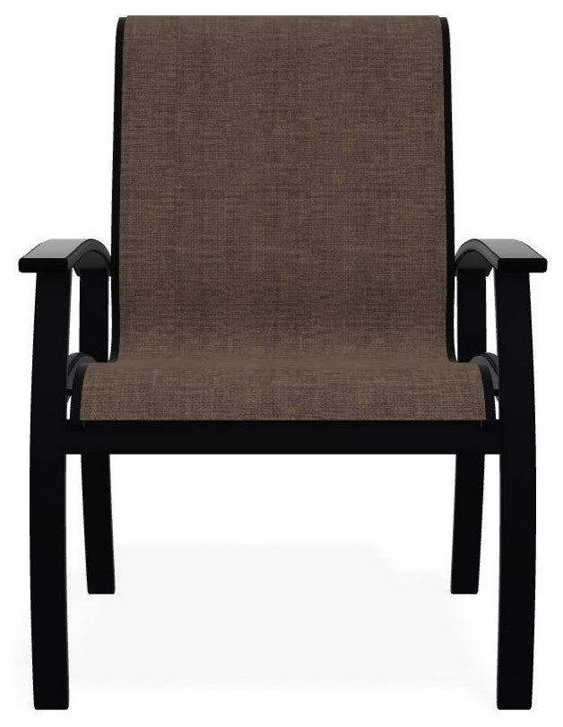 Belle Isle Sling Outdoor Dining Chair, Mocha/Black