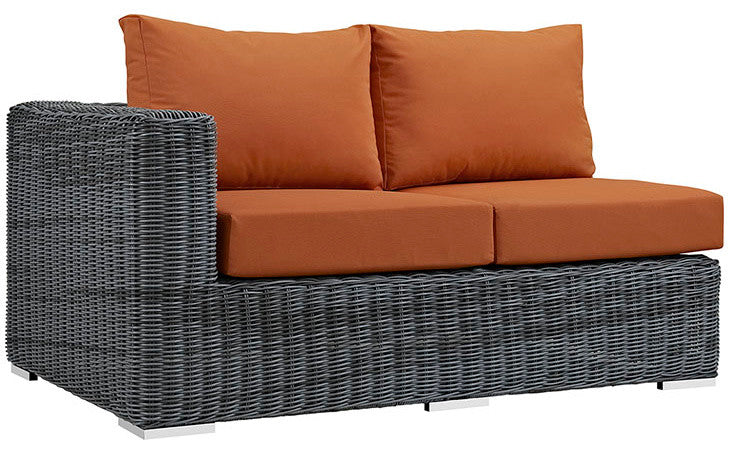 Modway Summon Outdoor Patio Sunbrella Left Arm Loveseat, Canvas Tuscan