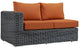 Modway Summon Outdoor Patio Sunbrella Left Arm Loveseat, Canvas Tuscan