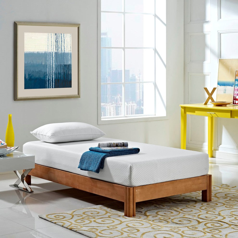 Modern Contemporary Urban Design Bedroom 8" Twin Size Mattress, White, Fabric