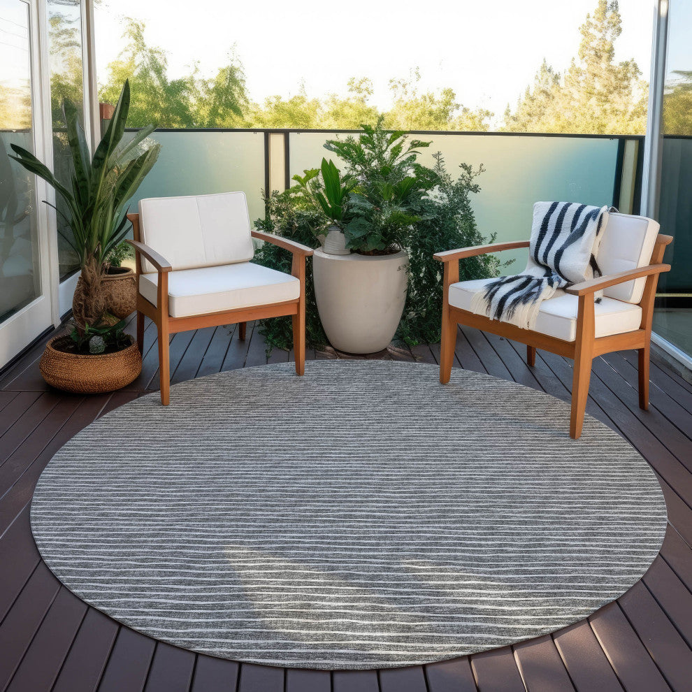 Indoor/Outdoor Laidley LA1 Grey Machine Washable 10' x 10' Rug