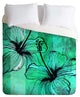 Deny Designs Sophia Buddenhagen Aqua Floral Duvet Cover - Lightweight