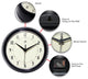 Infinity Instruments Retro Kitchen Vintage 50s Wall Clock, Black