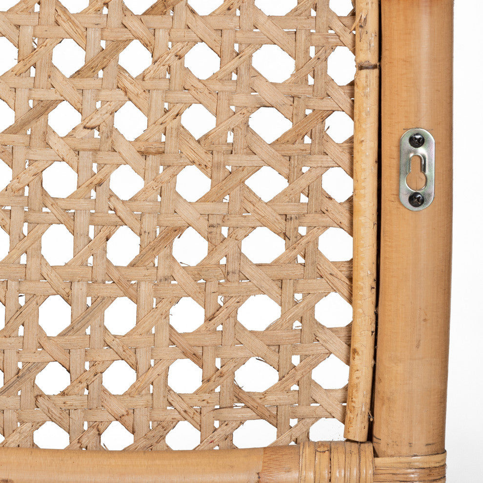 Linette Modern Bohemian Natural Rattan Queen Size Standalone Headboard