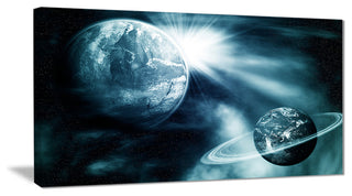 "Space View With Two Planets" Canvas Print