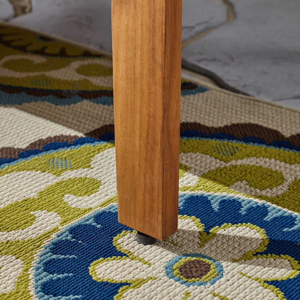 GDF Studio 4-Piece Parma Outdoor Wood Chat Set, Beige