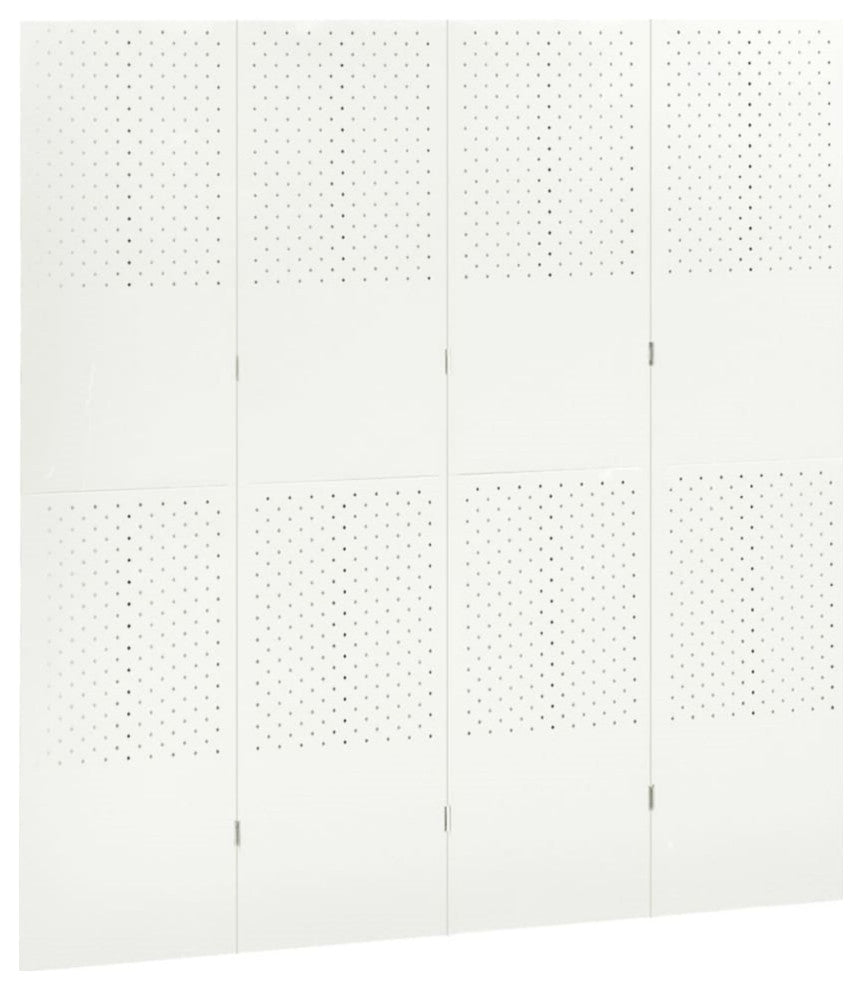 Vidaxl 4-Panel Room Divider White 63"x70.9" Steel