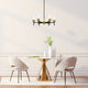 6-Light Black and Antique Brass Chandelier With Clear Cone Glass Shades