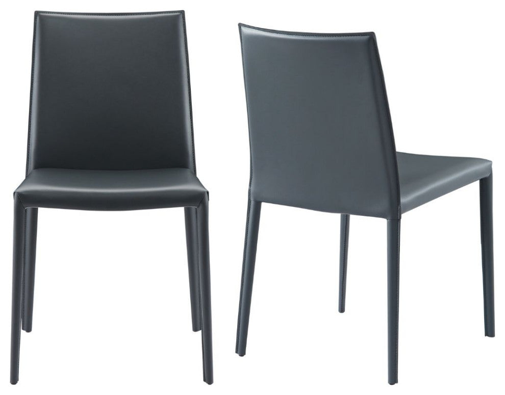 Elite Living Prima, Set of 2, Mid-Century Modern Dining Chair, Smoke