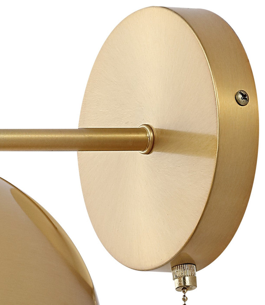 Tierra 7" 1-Light Modern Iron Sconce with Pull-Chain Switch, Set of 2, Gold