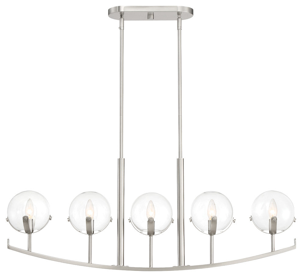 Spyglass 5 Light Island Chandelier, Satin Platinum