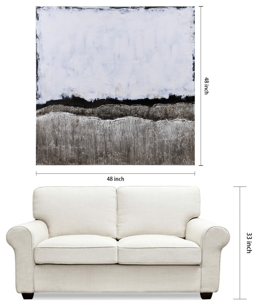 White Atmosphere Textured Metallic Hand Painted Wall Art by Martin Edwards