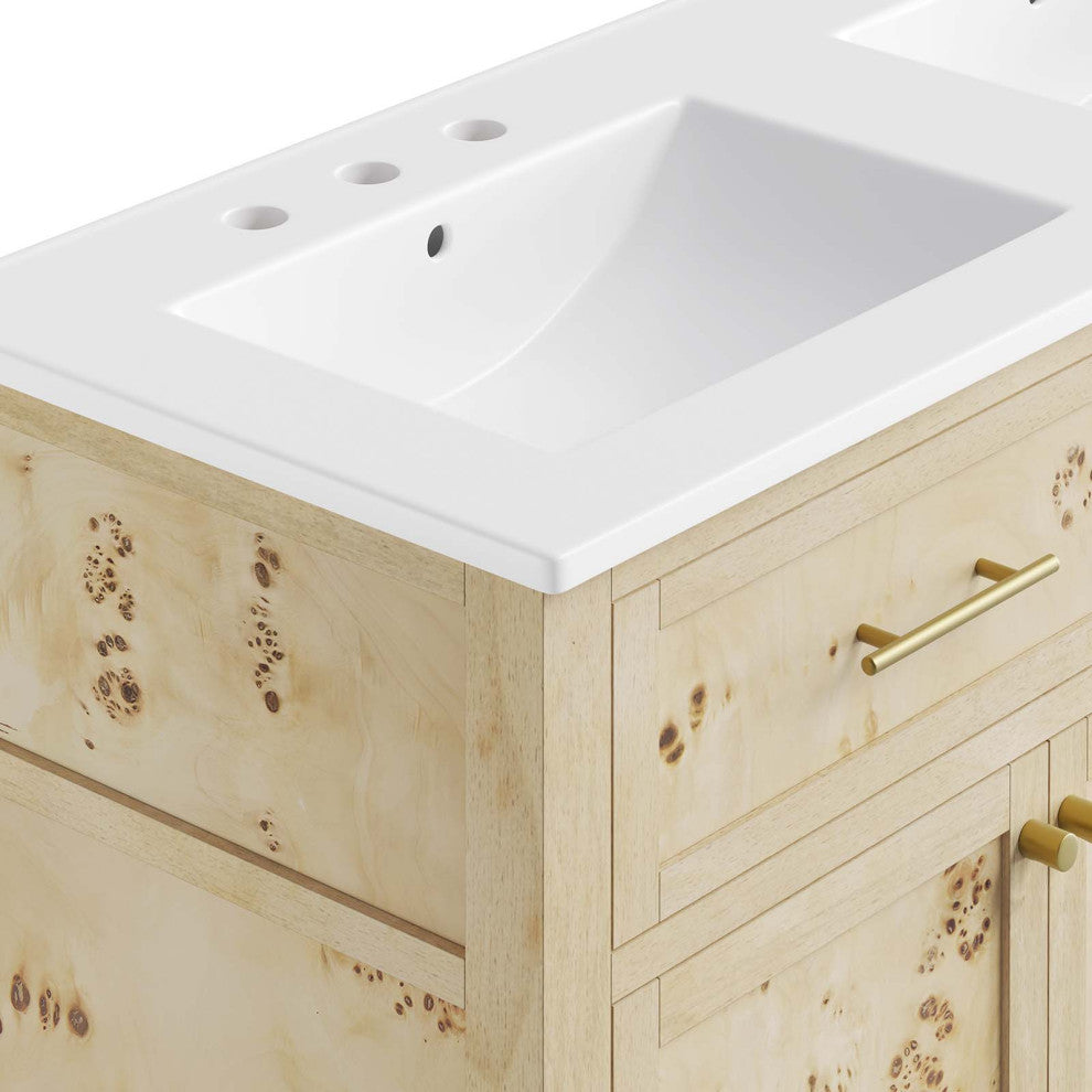 Elysian 48" Double Sink Bathroom Vanity - Burl