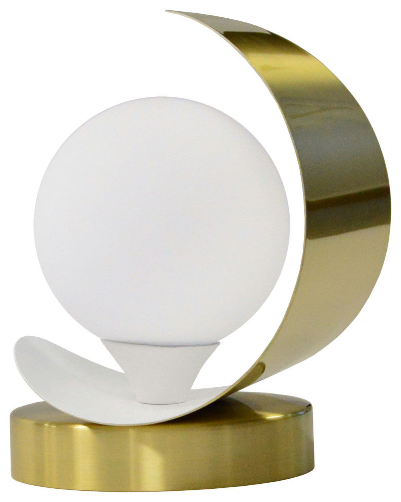 1 Light Table Lamp Aged Brass and Matte White Finish