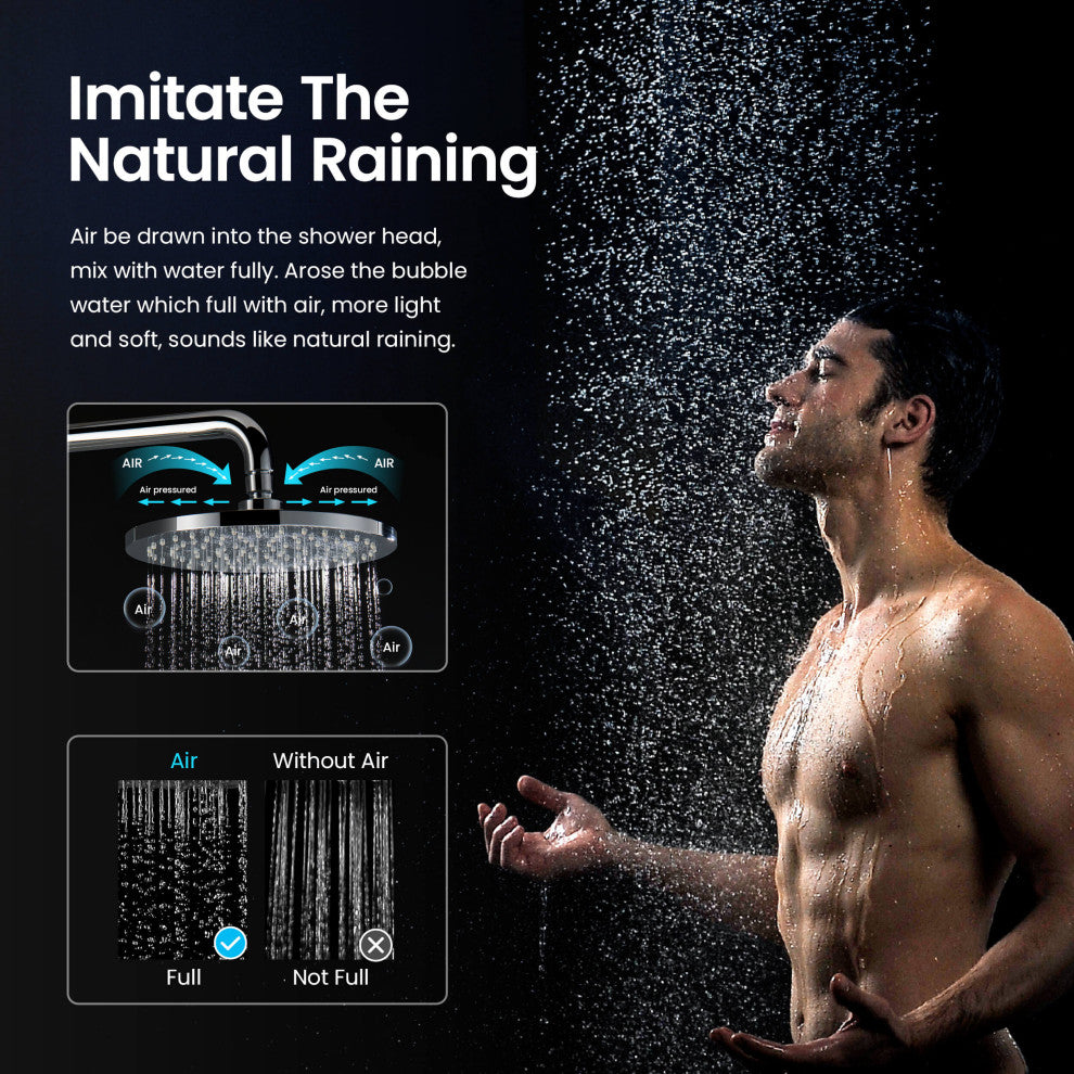 Circular Shower Column With Dual Function Shower Head, Chome, Without Rough in Valve