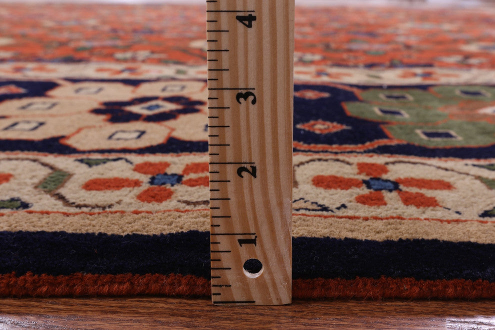 Signed Persian Varamin Hand-Knotted Wool Rug 10' 10" X 13' 10" Q10555