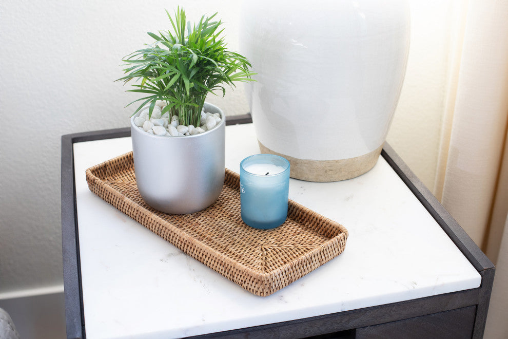 Artifacts Rattan™ Rectangular Vanity Tray, Honey Brown