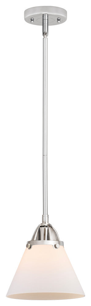 Large Cone Mini Pendant, Polished Chrome, Matte White, Matte White