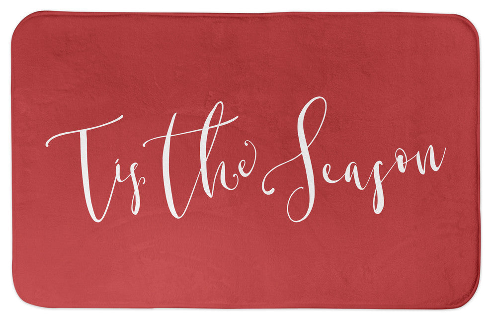 Red Tis the Season 34x21 Bath Mat