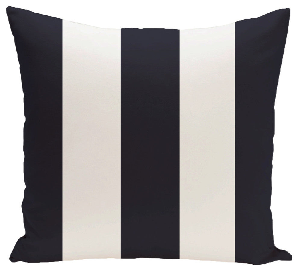 Awning Stripe Stripe Print Outdoor Pillow, Bewitching Navy, 20"x20"