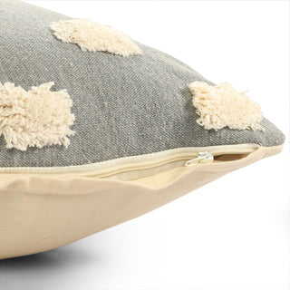 Pom Pom Palace Glam Throw Pillow, Light Gray, 20" X 20"