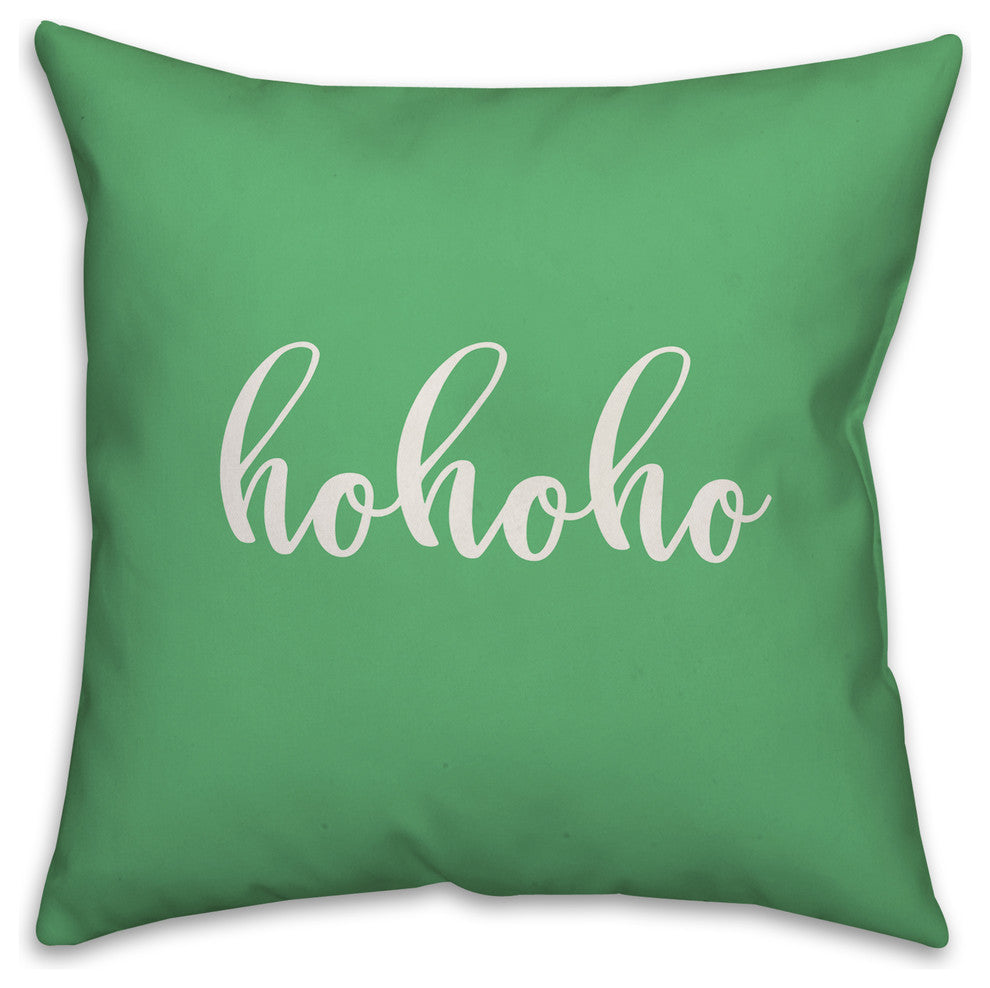 Hohoho, Light Green 18x18 Throw Pillow
