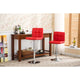 Biscc 2 Swivel Elegant PU Leather Modern Adjustable Hydraulic Bar Stools, Red