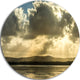 Heavy Clouds Over Foreshore Reserve, Seashore Disc Metal Wall Art, 11"