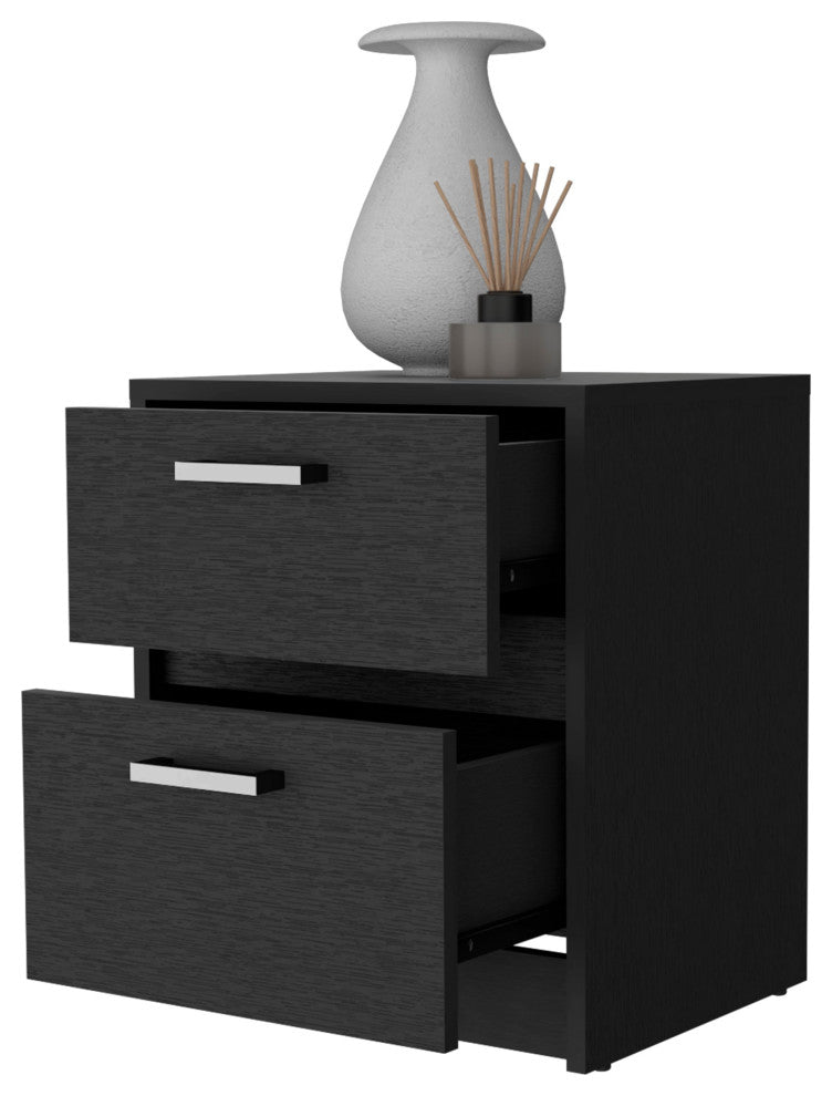 Myrtle 2-Drawer Nightstand, Black