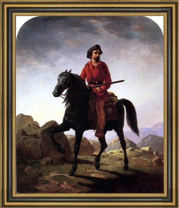 William Tylee Ranney Kit Carson Framed Premium Canvas Print, 20"x25"