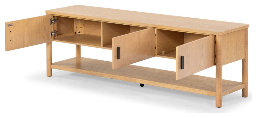 Safavieh Couture Jaylessa Wood 3 Door Tv Stand, Natural