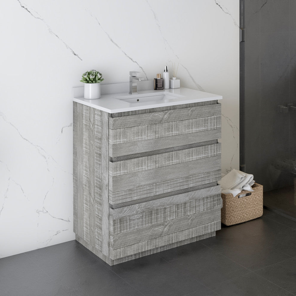 Fresca Formosa Floor Standing Bathroom Vanity, Sage Gray, 29", Cabinet Only