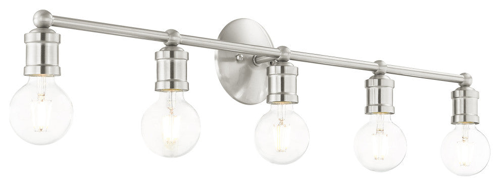 Livex Lighting Lansdale 5 Light Brushed Nickel ADA Large Vanity Sconce