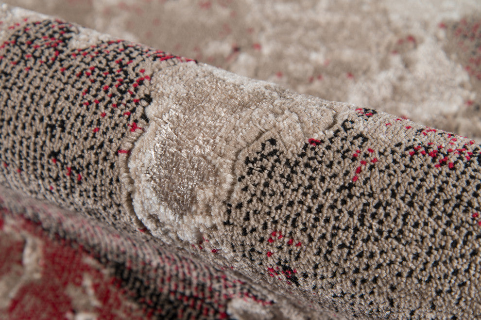 Momeni Monterey Polyester and Polypropylene Area Rug, Red, 8'6"x11'6"