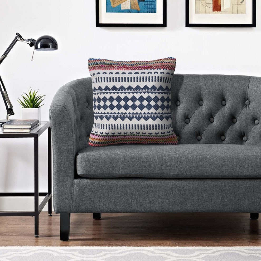 Globally Inspired Chindi Throw Pillow