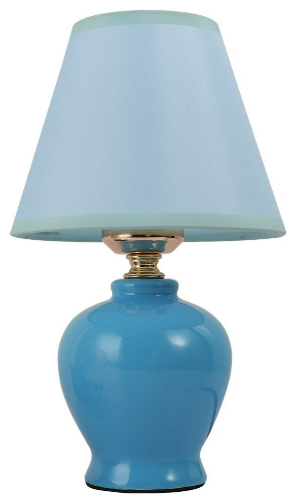 Modern mini table lamp kids ceramic table light with linen white fabric shade