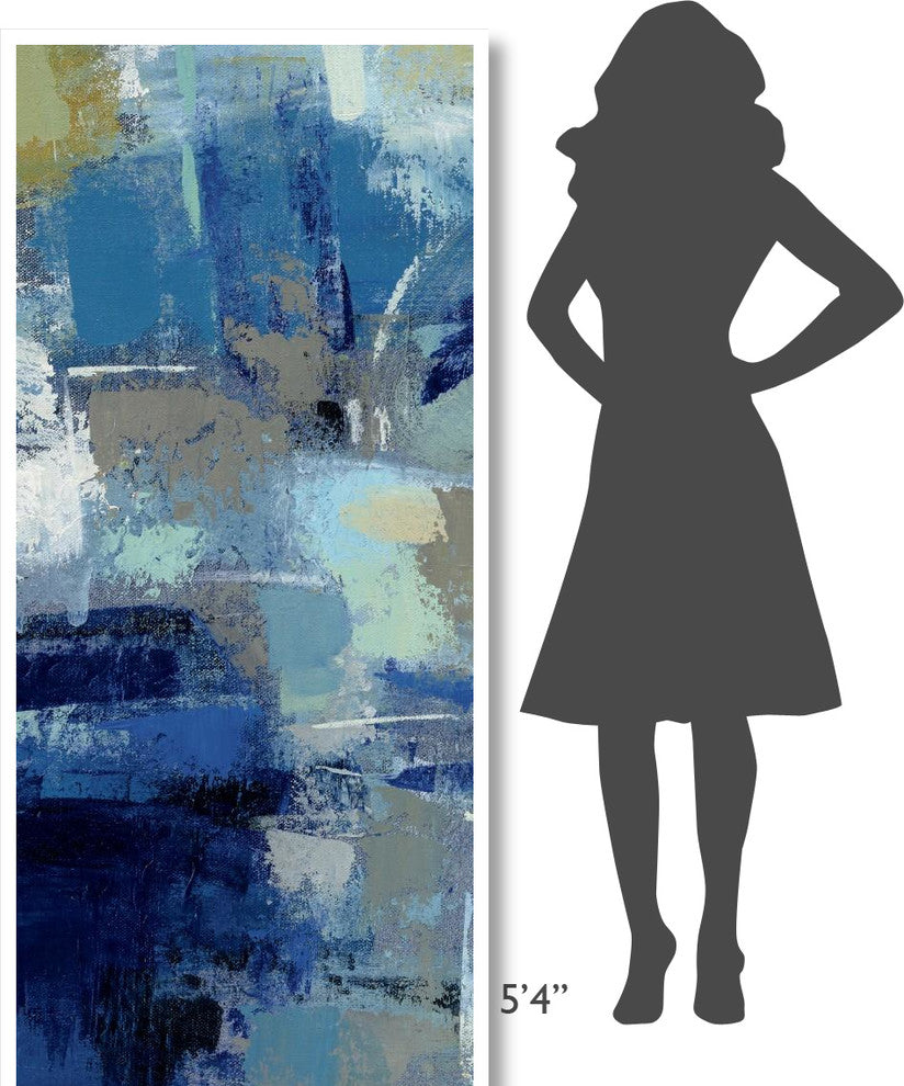 "Ultramarine Waves III Panel II" Print by Silvia Vassileva, 32"x77"