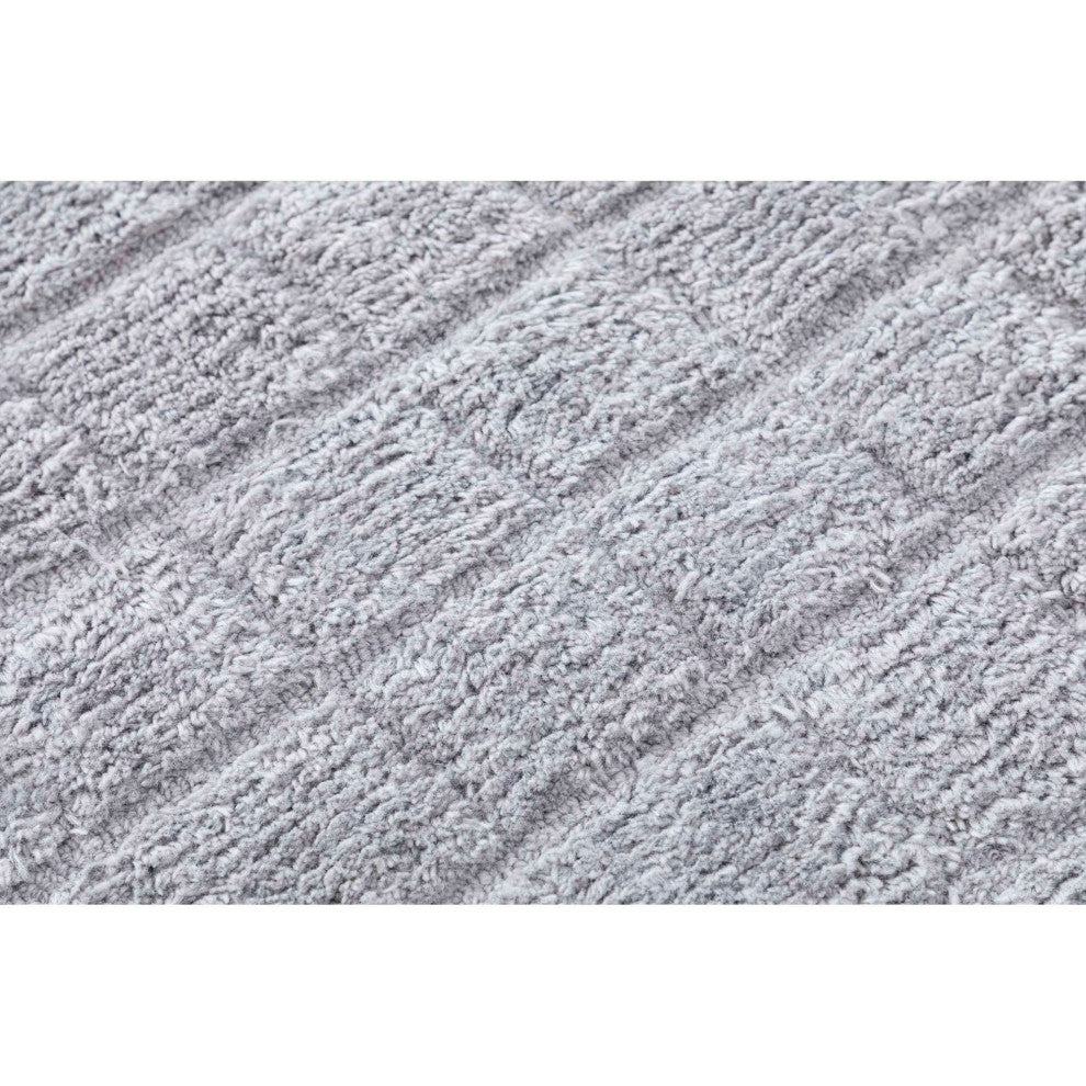 Manhattan Squares Area Rug, Gray, 2'6"x8'