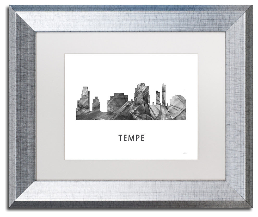 Marlene Watson 'Tempe Arizona Skyline' Matted Art, Silver Frame, White, 14x11