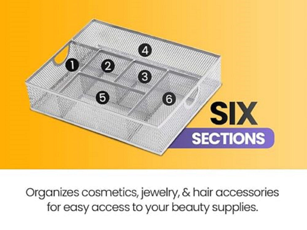Silver Mesh Vanity Cosmetic Organizer/Tray