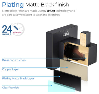 Cube Bathroom Robe Hook KBA1501, Matte Black