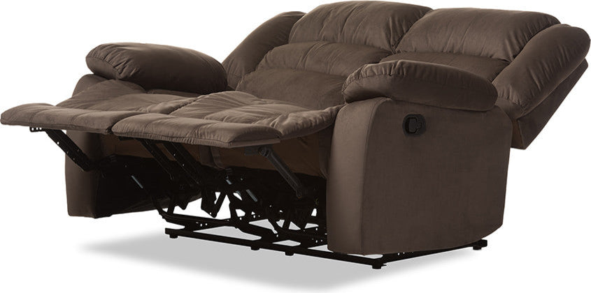 Hollace Taupe Microsuede 2-Seater Recliner