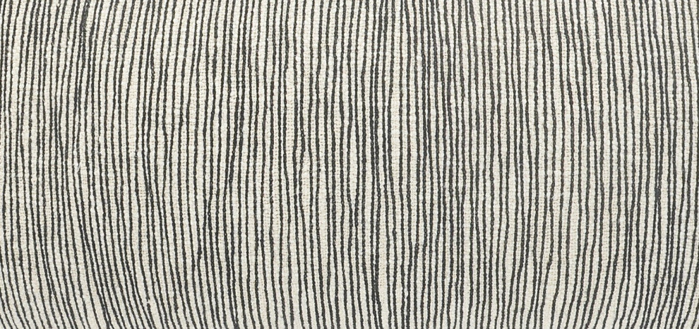 Distressed Gray and Black Fringe Pillow