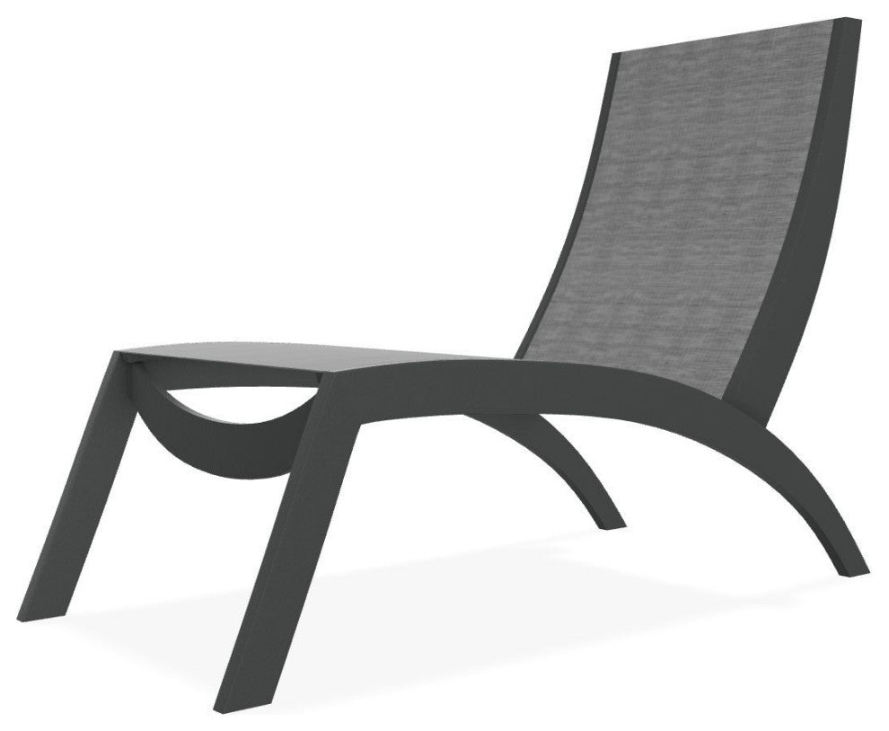 Dune Sling Stackable Outdoor Hydro-Lounge Chaise, Collect Charcoal/Graphite