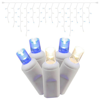 Vickerman X6W3322Csa 70 Blue-White Wide Angle Led Icicle On White Wire Strand