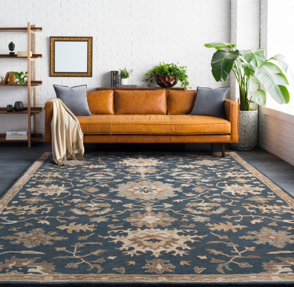 Surya Caesar CAE-1149 Traditional Area Rug, Navy, 8' Round