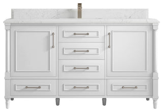 Aberdeen 60 Single Bathroom Vanity in White 1.5" Empira Quartz