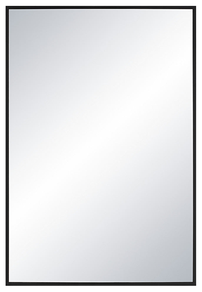 Gasel 30" Tall Rectangle Wall Mirror, Black